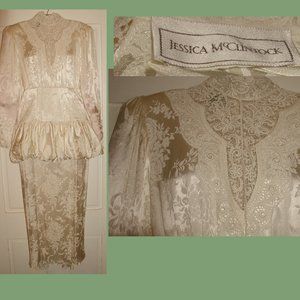 Vintage 1988 Jessica McClintock Wedding Dress Ivory